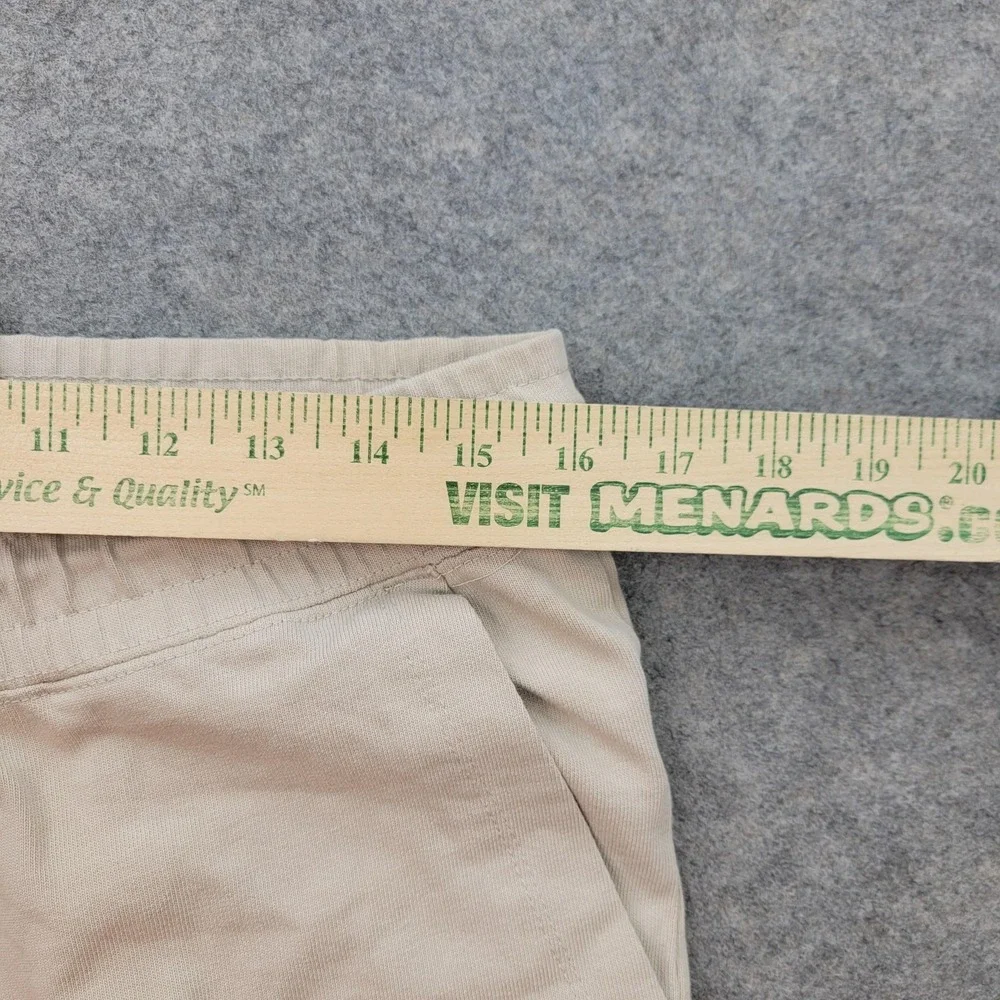 Nike Pants Mens Large Beige French Terry Joggers Elastic Waist Pockets Cuffed